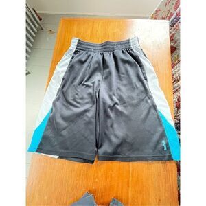 Reebok mens  black with blue and white sides athletic shorts M